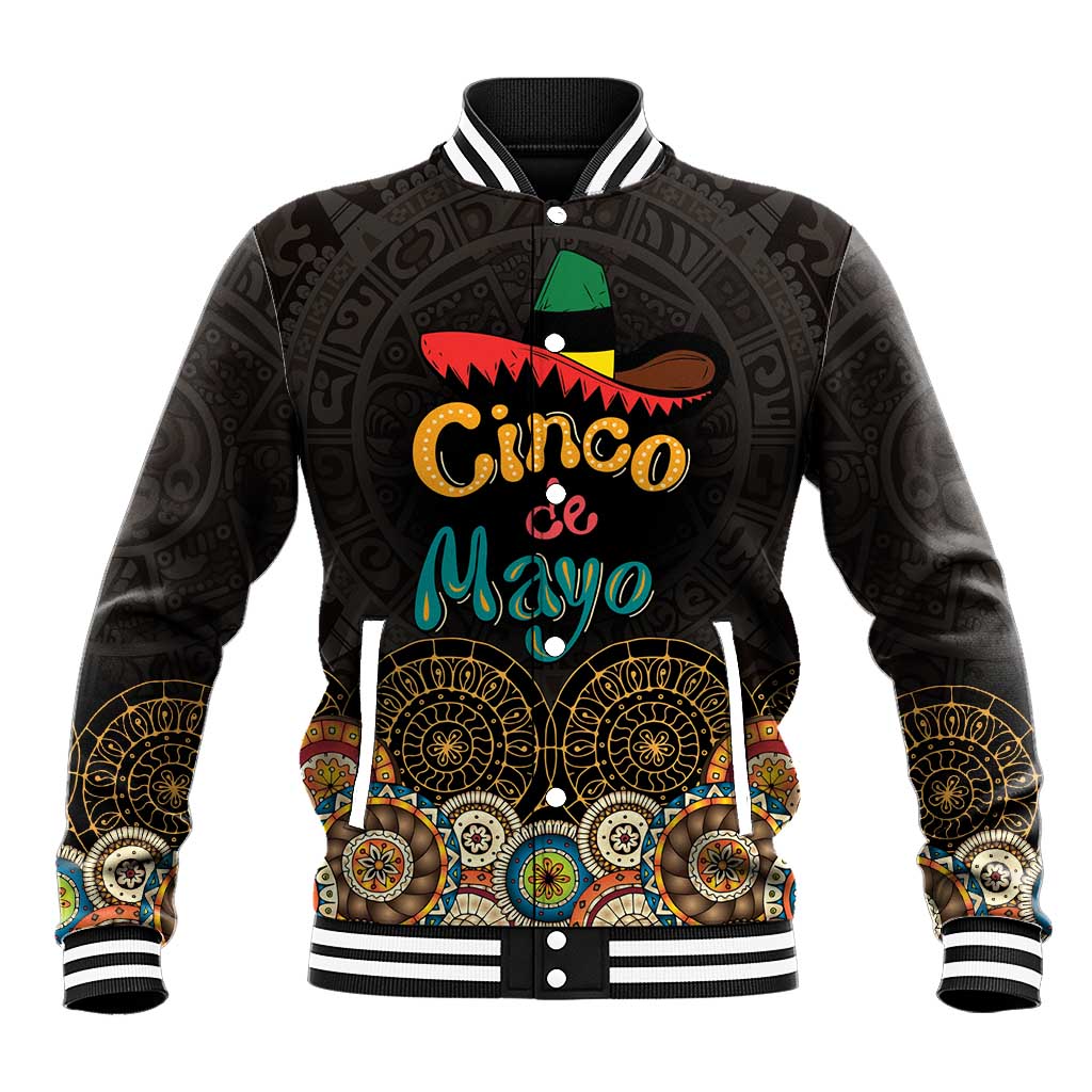Personalized Mexico Cinco de Mayo Fiesta Baseball Jacket Traditional Sombrero Hat