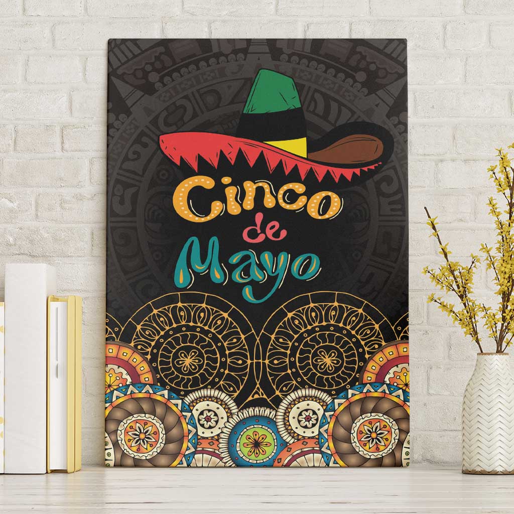 Mexico Cinco de Mayo Fiesta Canvas Wall Art Traditional Sombrero Hat