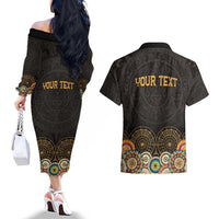 Personalized Mexico Cinco de Mayo Fiesta Couples Matching Off The Shoulder Long Sleeve Dress and Hawaiian Shirt Traditional Sombrero Hat