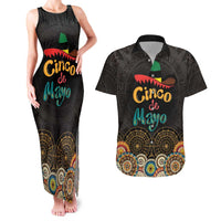 Personalized Mexico Cinco de Mayo Fiesta Couples Matching Tank Maxi Dress and Hawaiian Shirt Traditional Sombrero Hat
