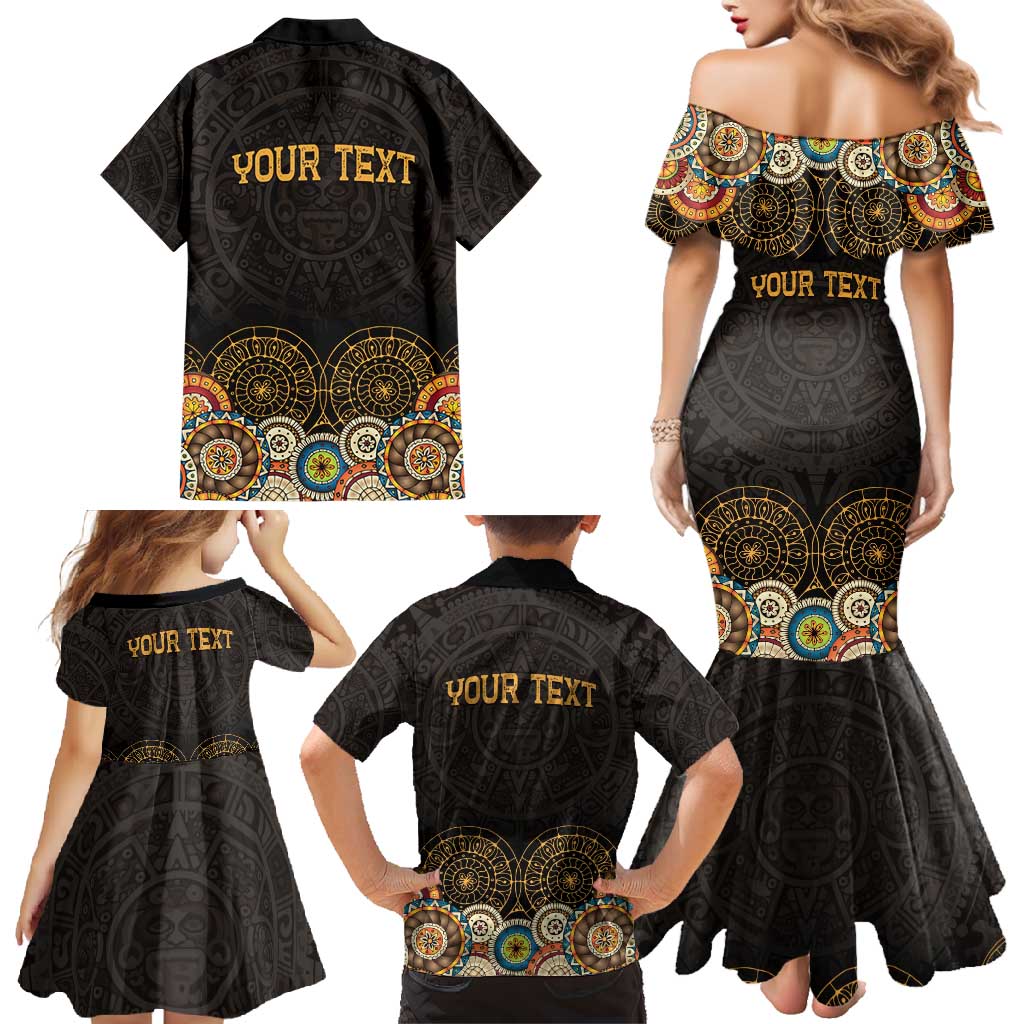 Personalized Mexico Cinco de Mayo Fiesta Family Matching Mermaid Dress and Hawaiian Shirt Traditional Sombrero Hat