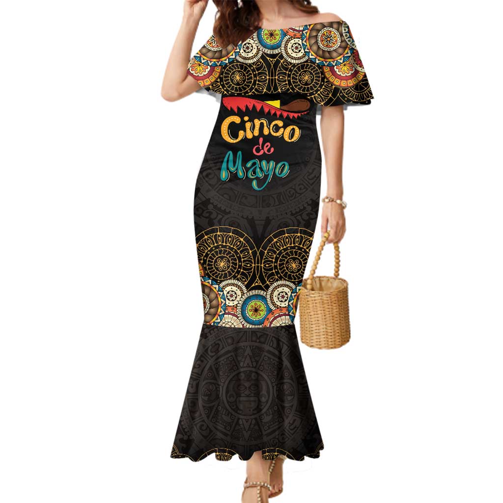 Personalized Mexico Cinco de Mayo Fiesta Family Matching Mermaid Dress and Hawaiian Shirt Traditional Sombrero Hat