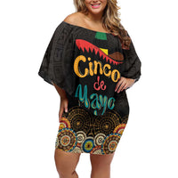 Personalized Mexico Cinco de Mayo Fiesta Family Matching Off Shoulder Short Dress and Hawaiian Shirt Traditional Sombrero Hat