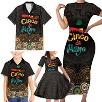 Personalized Mexico Cinco de Mayo Fiesta Family Matching Short Sleeve Bodycon Dress and Hawaiian Shirt Traditional Sombrero Hat