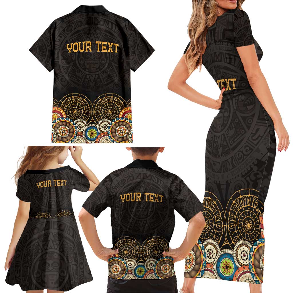 Personalized Mexico Cinco de Mayo Fiesta Family Matching Short Sleeve Bodycon Dress and Hawaiian Shirt Traditional Sombrero Hat