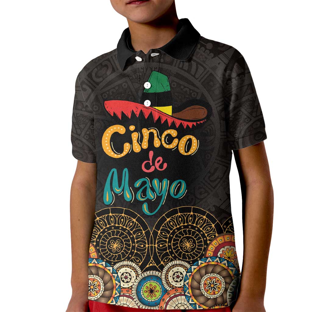 Personalized Mexico Cinco de Mayo Fiesta Kid Polo Shirt Traditional Sombrero Hat