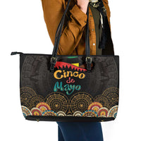 Mexico Cinco de Mayo Fiesta Leather Tote Bag Traditional Sombrero Hat