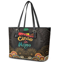 Mexico Cinco de Mayo Fiesta Leather Tote Bag Traditional Sombrero Hat