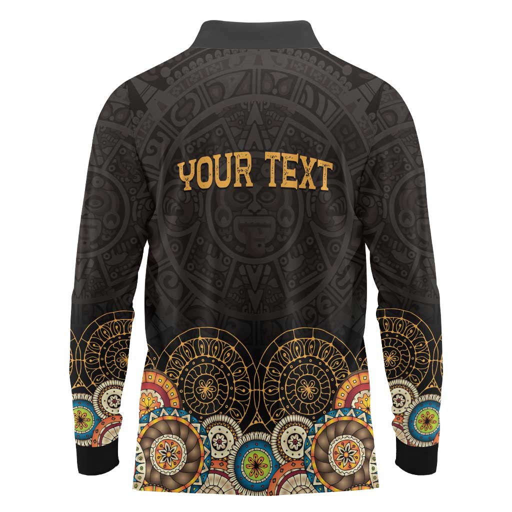 Personalized Mexico Cinco de Mayo Fiesta Long Sleeve Polo Shirt Traditional Sombrero Hat