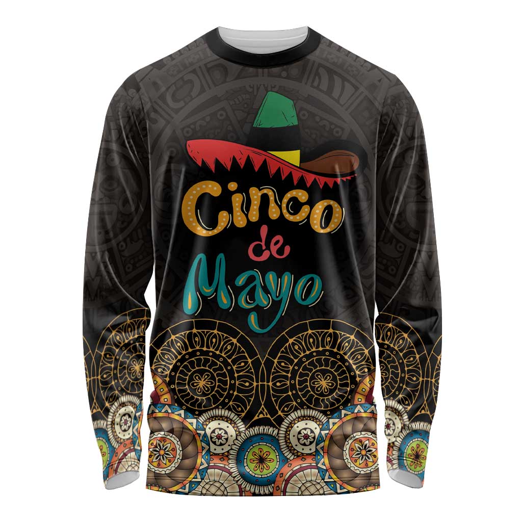Personalized Mexico Cinco de Mayo Fiesta Long Sleeve Shirt Traditional Sombrero Hat