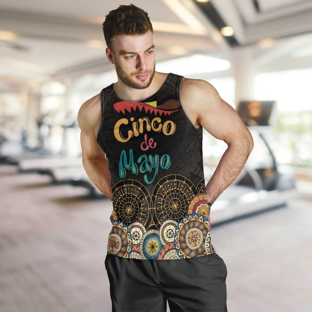 Personalized Mexico Cinco de Mayo Fiesta Men Tank Top Traditional Sombrero Hat