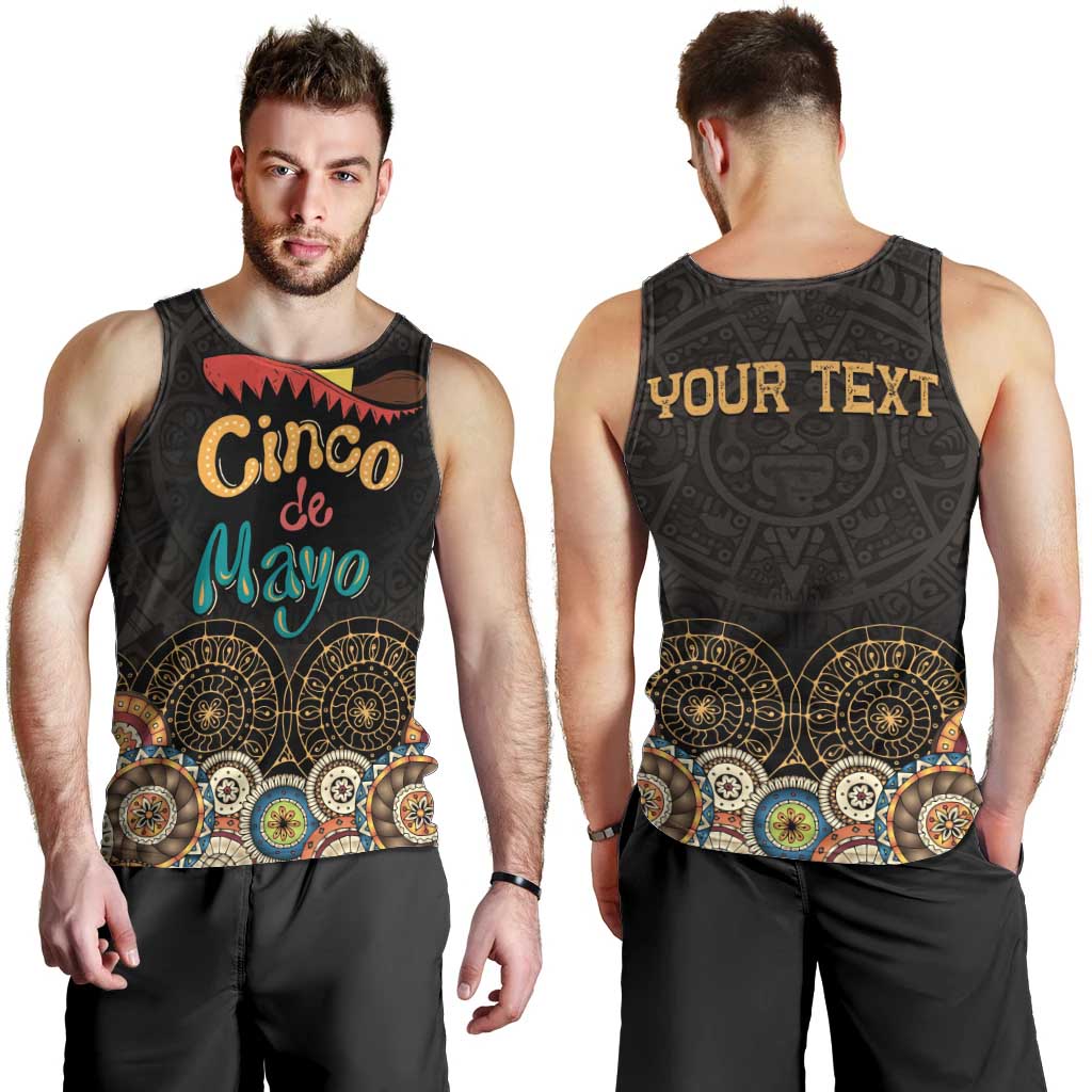 Personalized Mexico Cinco de Mayo Fiesta Men Tank Top Traditional Sombrero Hat