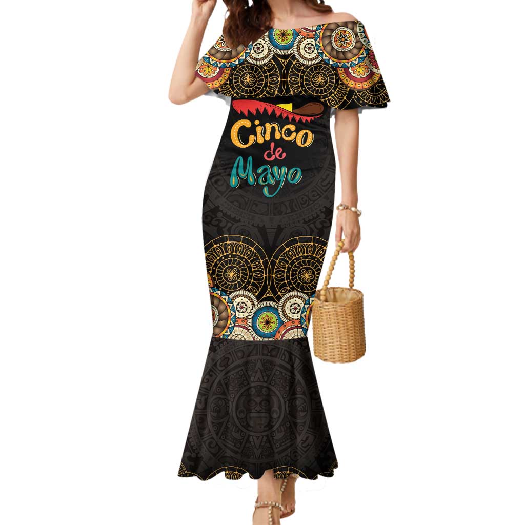 Personalized Mexico Cinco de Mayo Fiesta Mermaid Dress Traditional Sombrero Hat