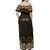 Personalized Mexico Cinco de Mayo Fiesta Off Shoulder Maxi Dress Traditional Sombrero Hat