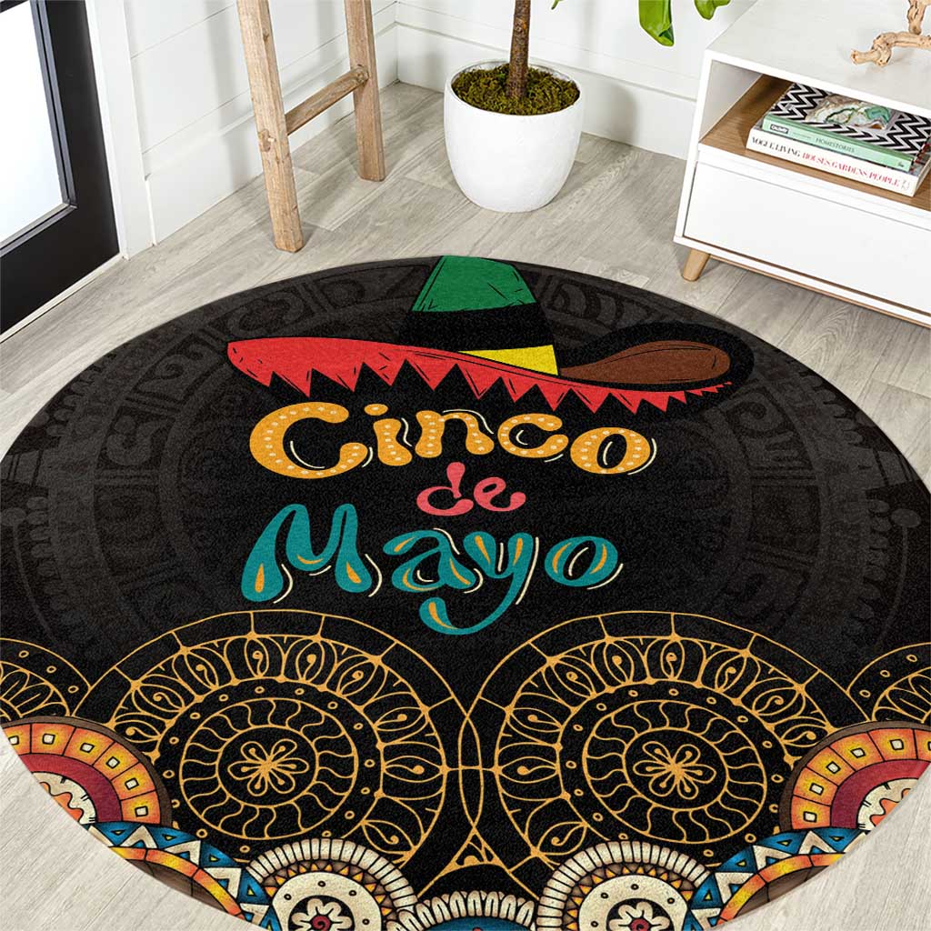 Mexico Cinco de Mayo Fiesta Round Carpet Traditional Sombrero Hat
