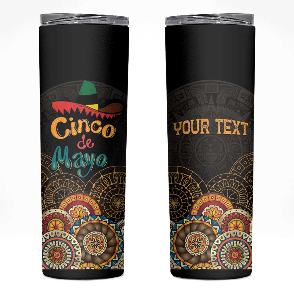 Personalized Mexico Cinco de Mayo Fiesta Skinny Tumbler Traditional Sombrero Hat