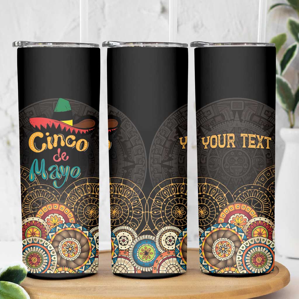 Personalized Mexico Cinco de Mayo Fiesta Skinny Tumbler Traditional Sombrero Hat