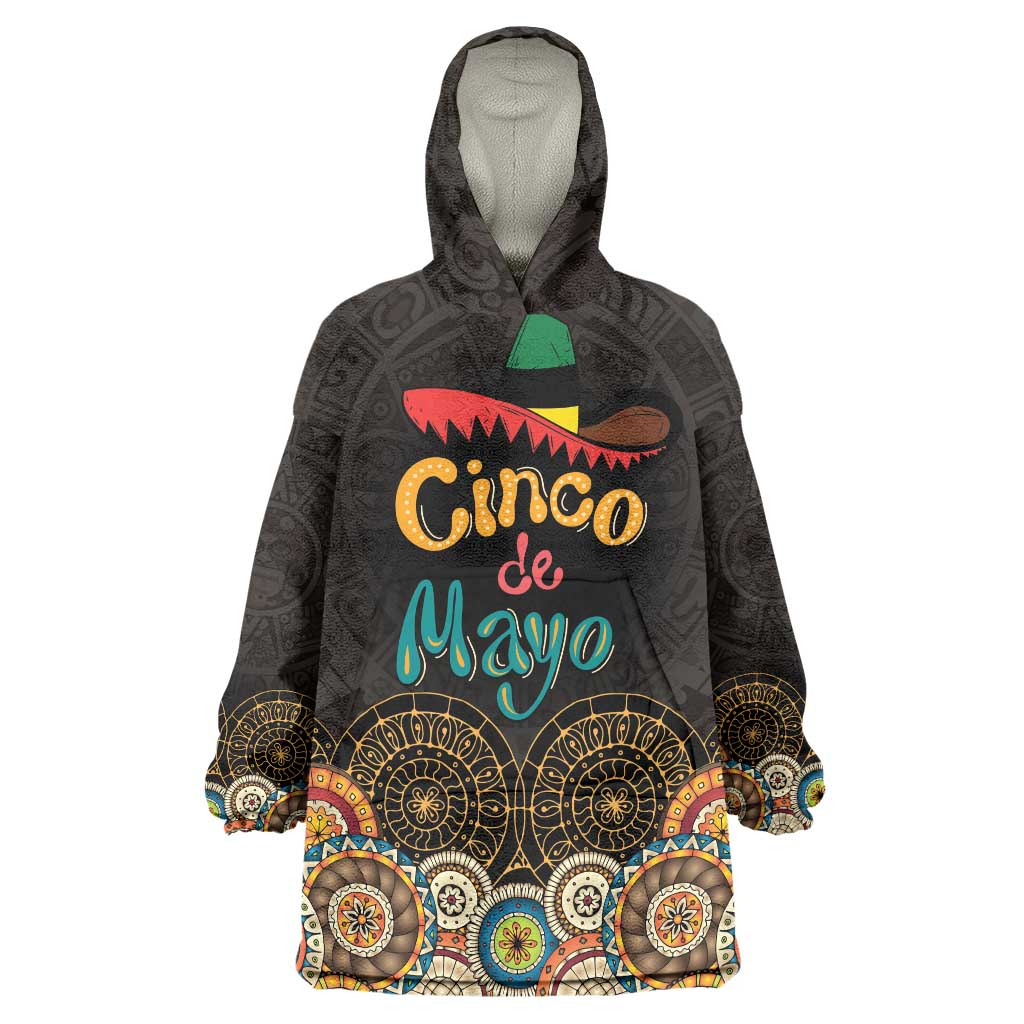 Personalized Mexico Cinco de Mayo Fiesta Wearable Blanket Hoodie Traditional Sombrero Hat