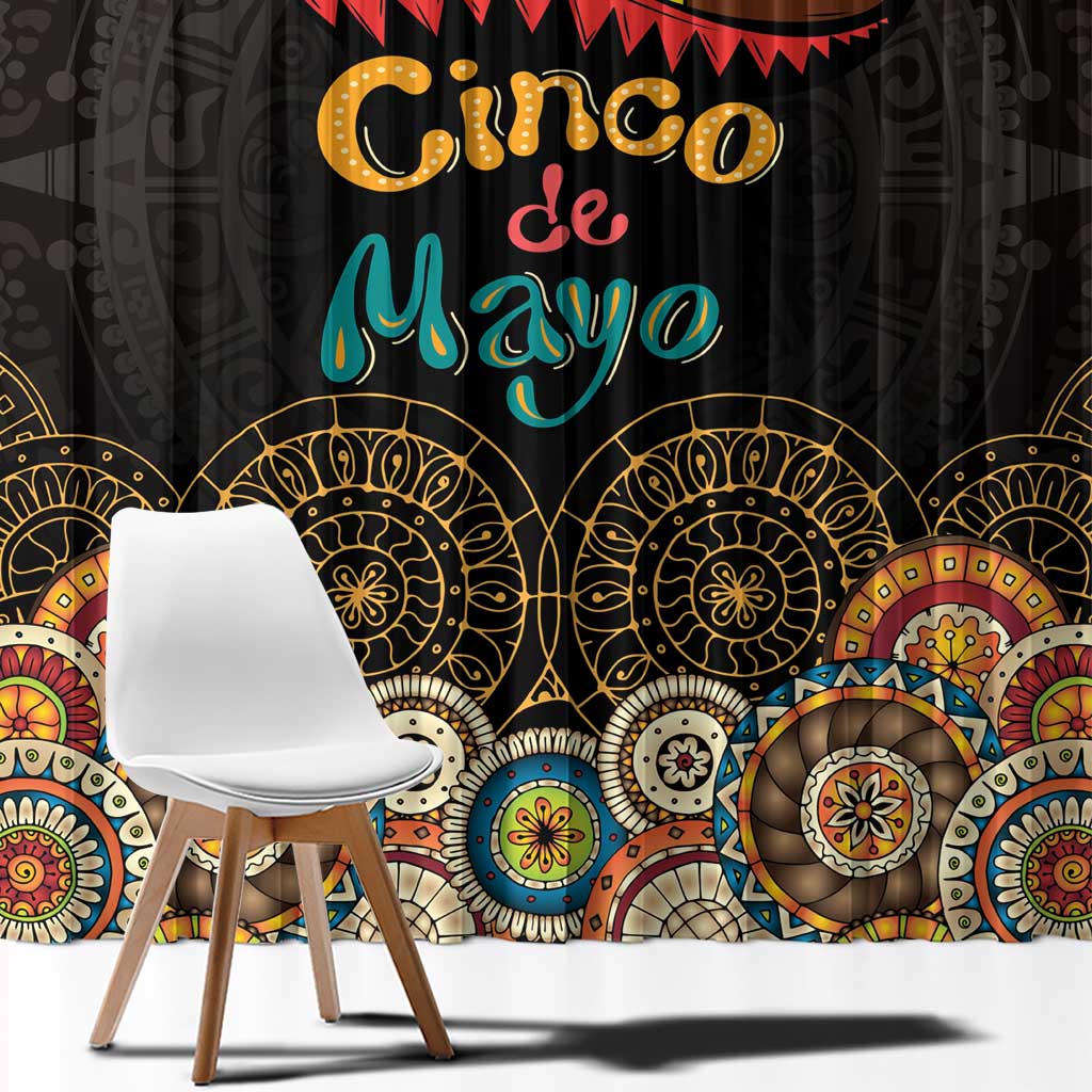 Mexico Cinco de Mayo Fiesta Window Curtain Traditional Sombrero Hat