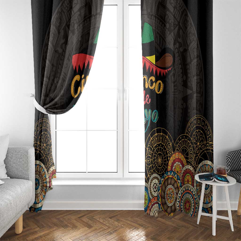 Mexico Cinco de Mayo Fiesta Window Curtain Traditional Sombrero Hat