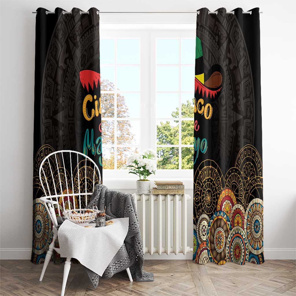 Mexico Cinco de Mayo Fiesta Window Curtain Traditional Sombrero Hat