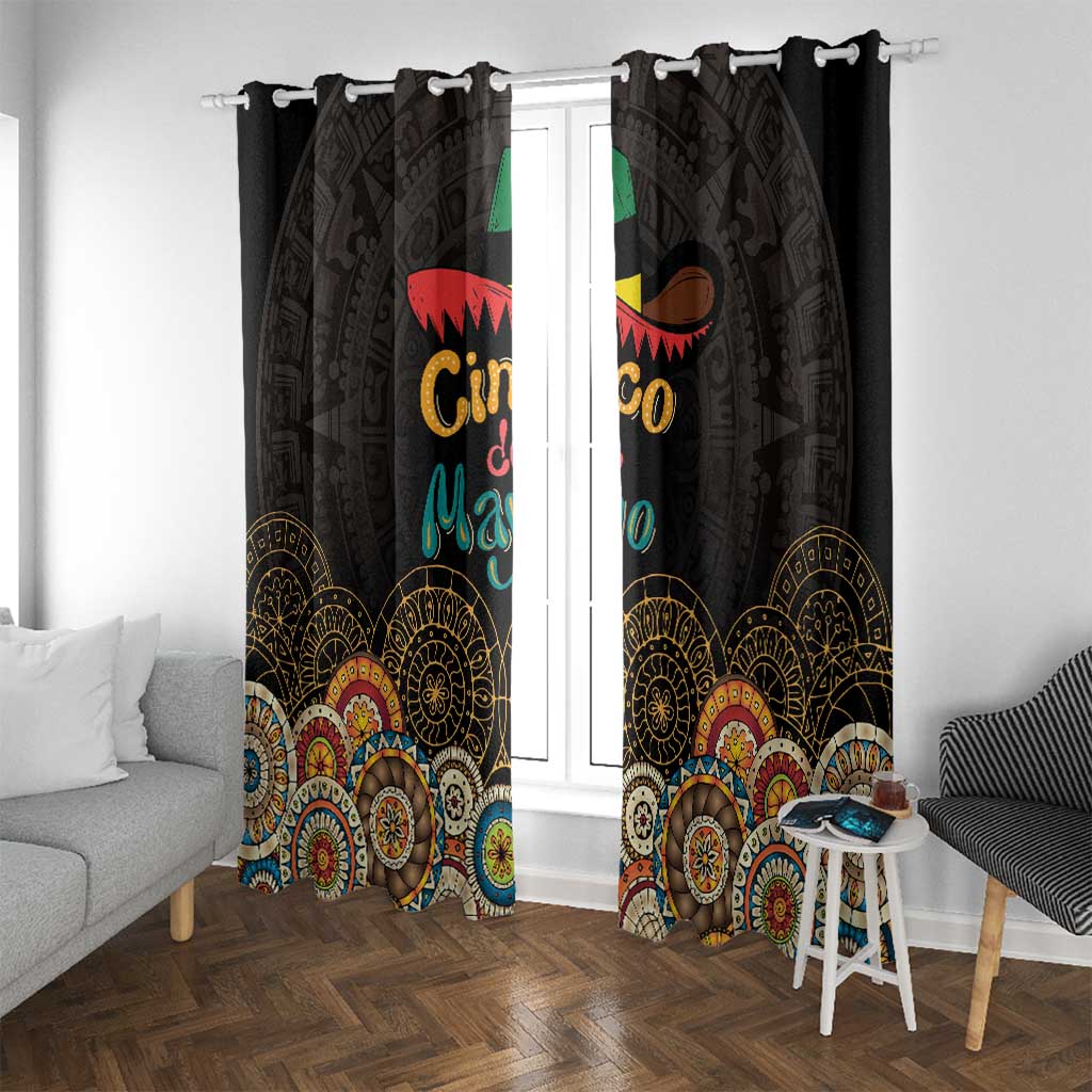 Mexico Cinco de Mayo Fiesta Window Curtain Traditional Sombrero Hat