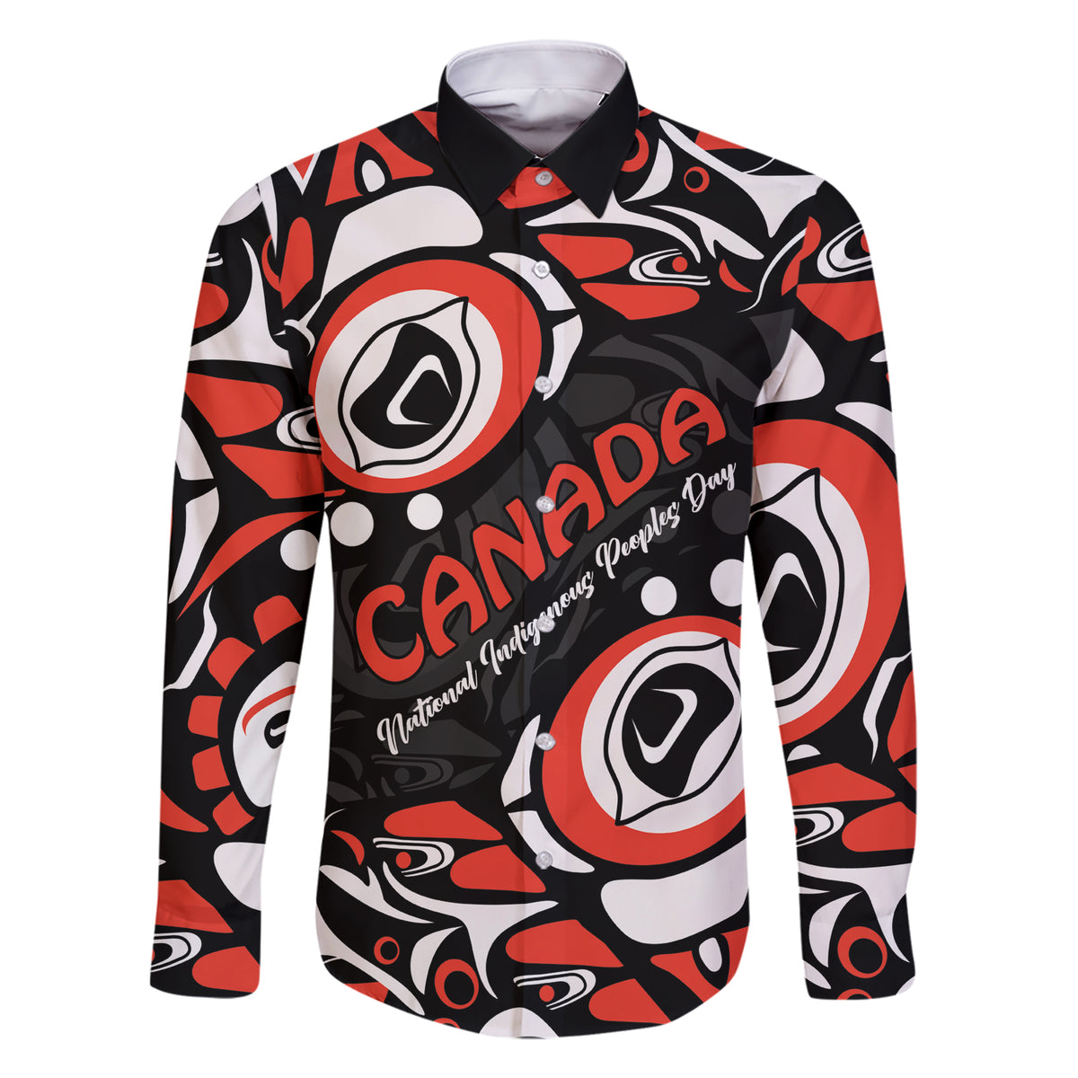 Canada National Indigenous Peoples Day 2024 Family Matching Short Sleeve Bodycon Dress and Hawaiian Shirt Haida Pattern - Wonder Print Shop