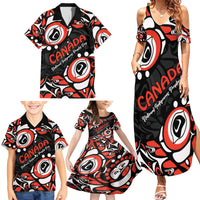Canada National Indigenous Peoples Day 2024 Family Matching Summer Maxi Dress and Hawaiian Shirt Haida Pattern - Wonder Print Shop