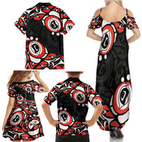 Canada National Indigenous Peoples Day 2024 Family Matching Summer Maxi Dress and Hawaiian Shirt Haida Pattern - Wonder Print Shop
