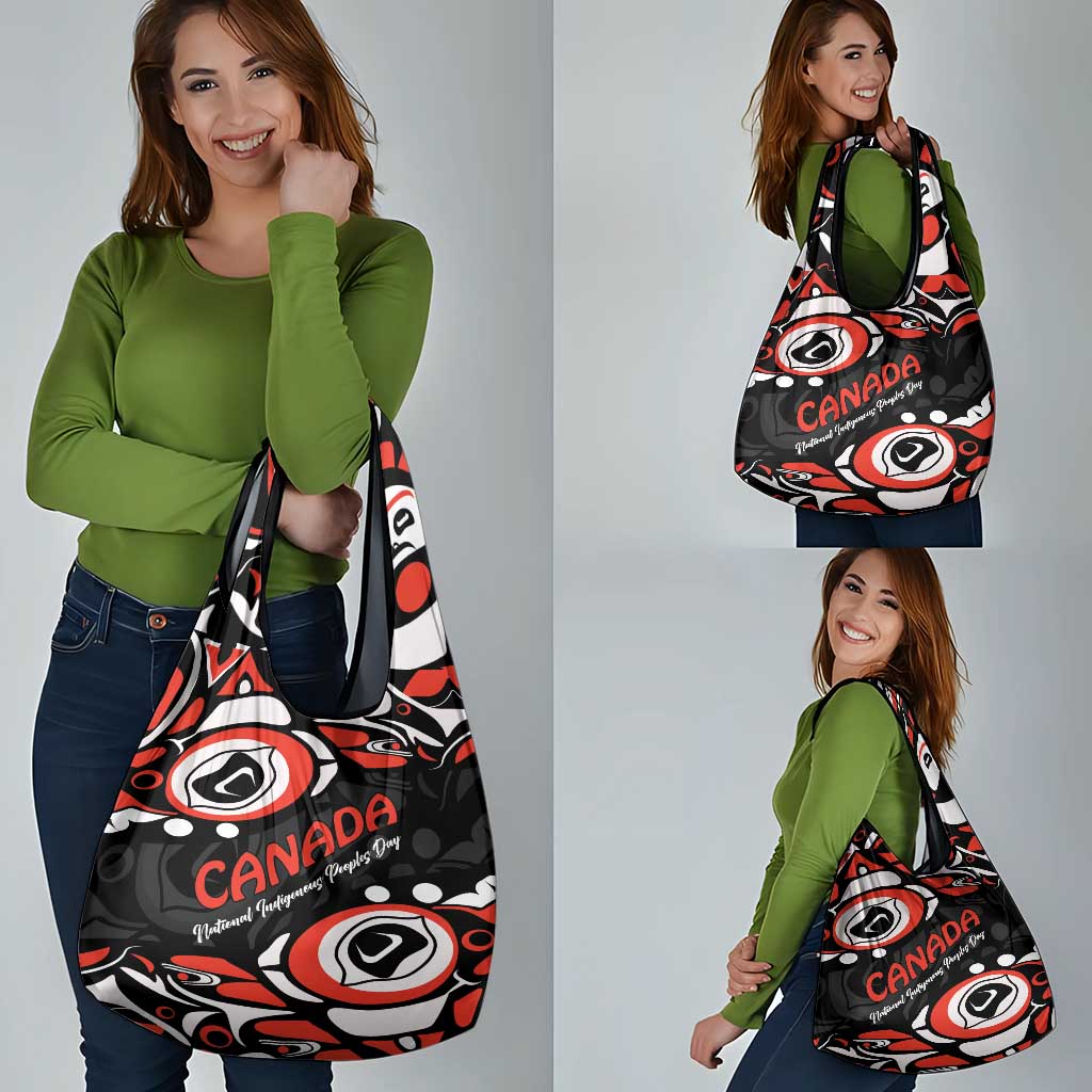 Canada National Indigenous Peoples Day 2024 Grocery Bag Haida Pattern