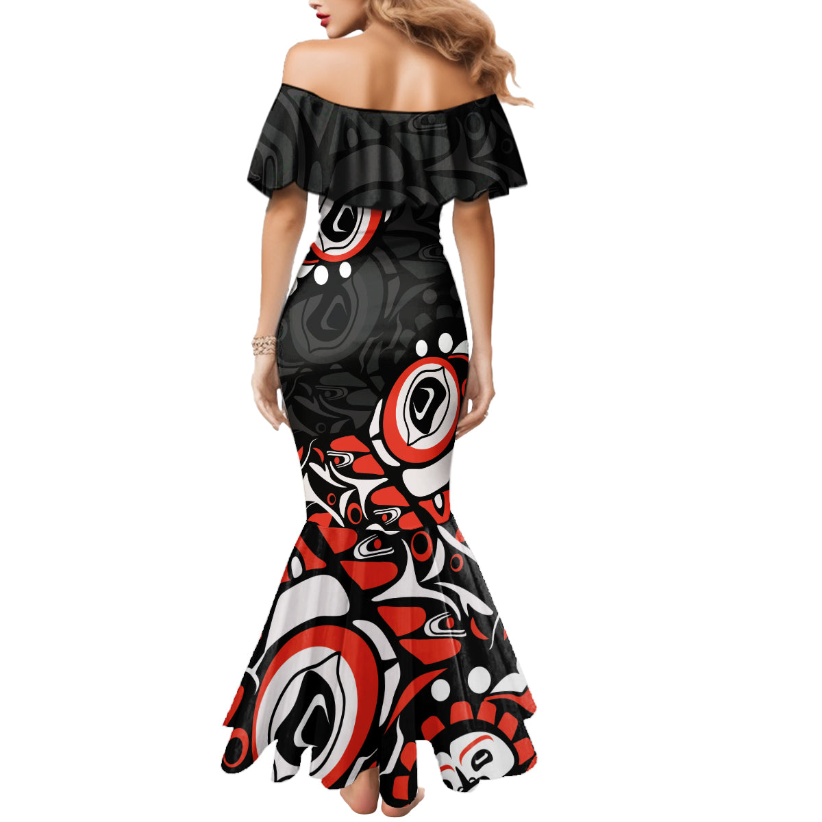Canada National Indigenous Peoples Day 2024 Mermaid Dress Haida Pattern - Wonder Print Shop