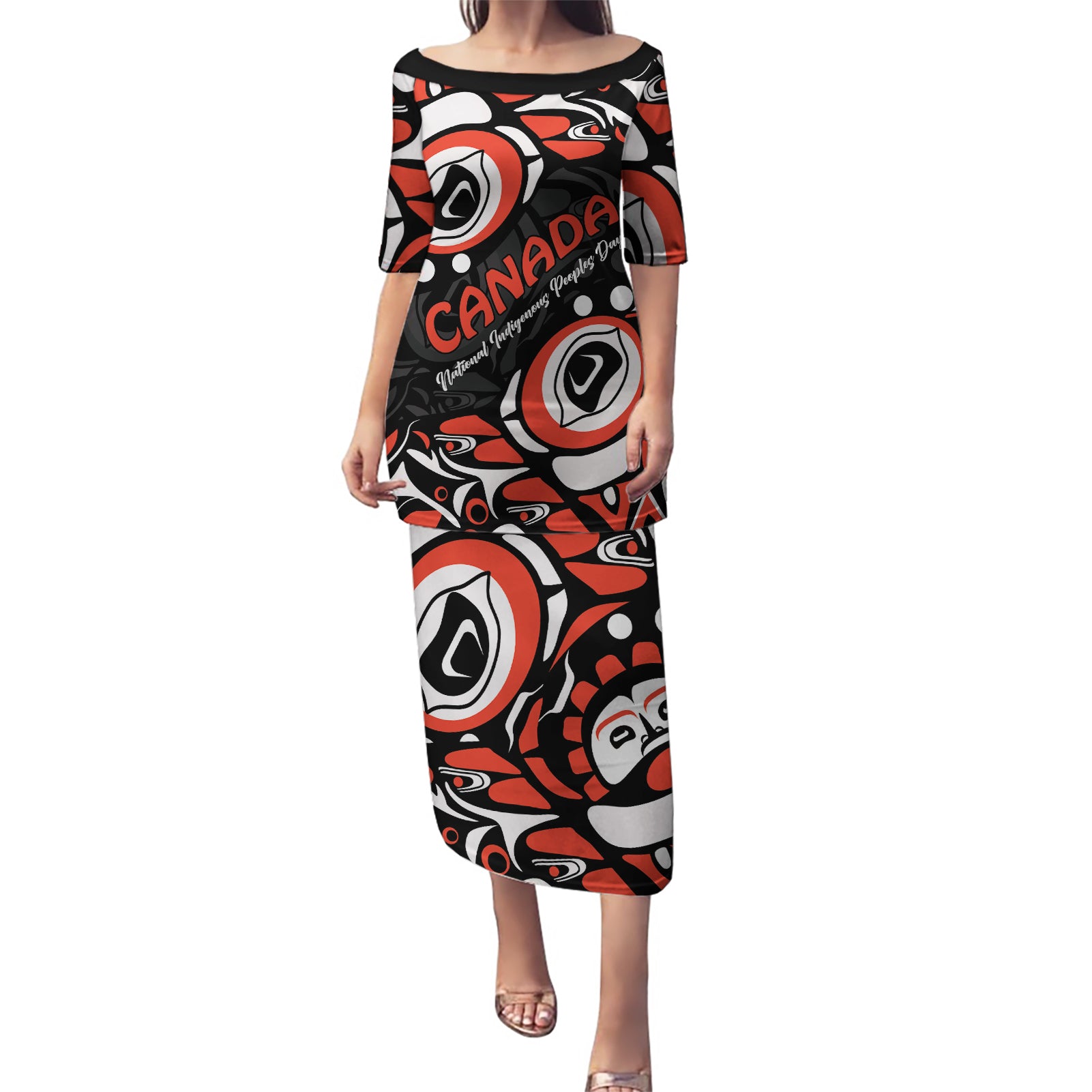Canada National Indigenous Peoples Day 2024 Puletasi Haida Pattern - Wonder Print Shop