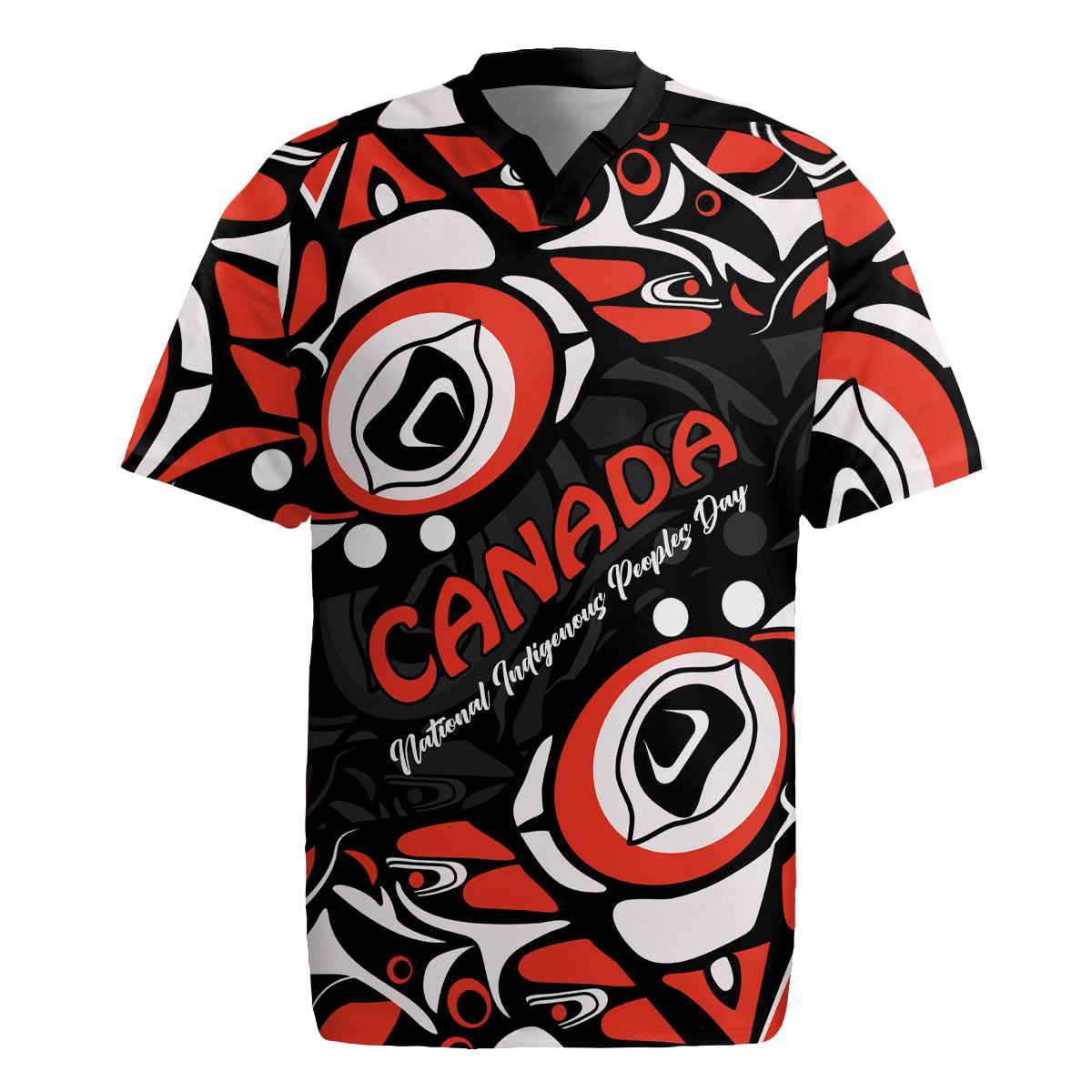 Canada National Indigenous Peoples Day 2024 Rugby Jersey Haida Pattern - Wonder Print Shop