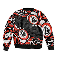 Canada National Indigenous Peoples Day 2024 Sleeve Zip Bomber Jacket Haida Pattern - Wonder Print Shop