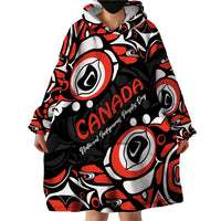 Canada National Indigenous Peoples Day 2024 Wearable Blanket Hoodie Haida Pattern - Wonder Print Shop