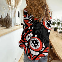 Canada National Indigenous Peoples Day 2024 Women Casual Shirt Haida Pattern - Wonder Print Shop