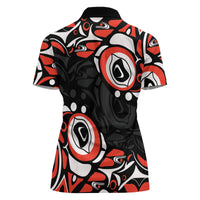 Canada National Indigenous Peoples Day 2024 Women Polo Shirt Haida Pattern - Wonder Print Shop