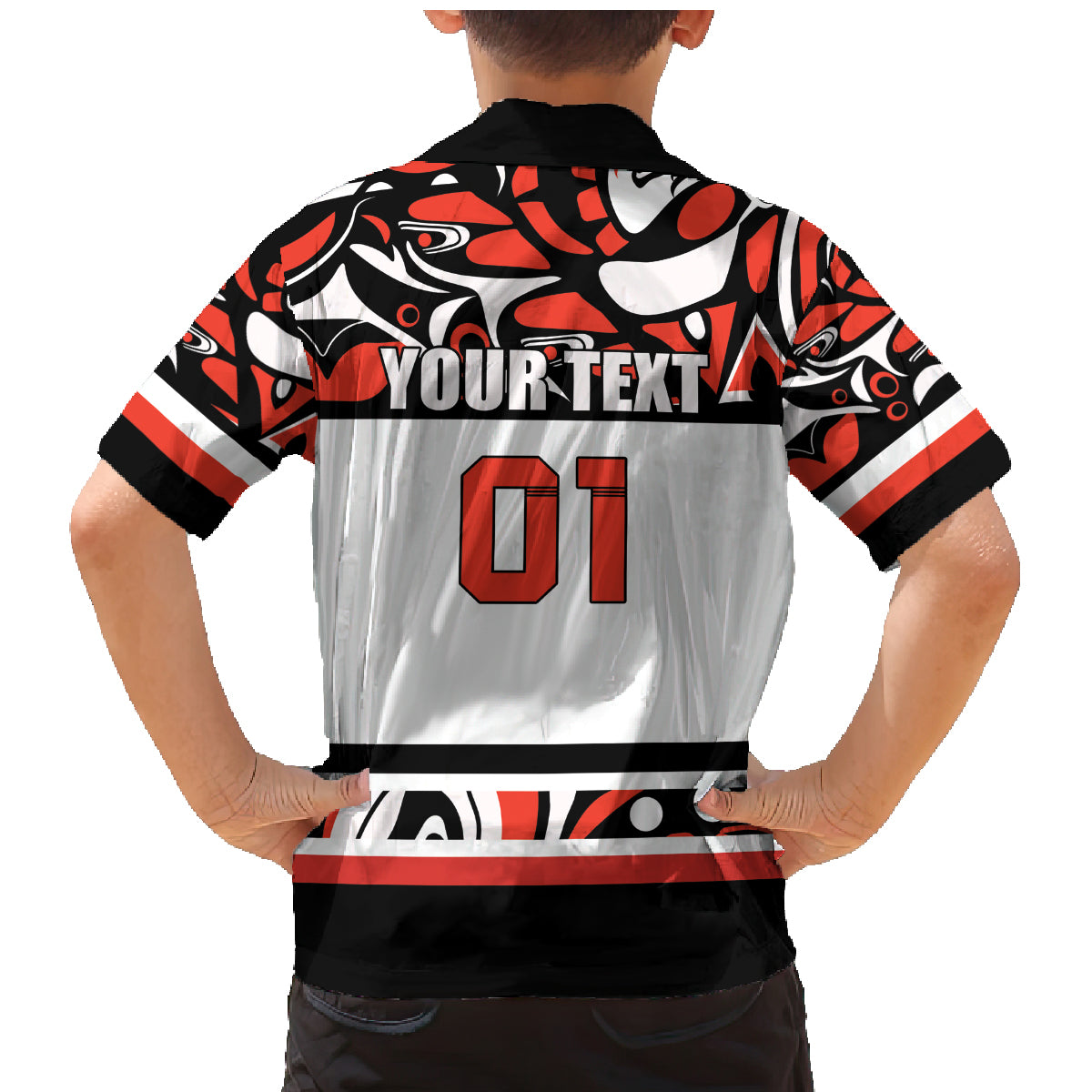 Canada Hockey 2024 Family Matching Mermaid Dress and Hawaiian Shirt Haida Maple Leaf - Wonder Print Shop