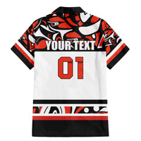 Canada Hockey 2024 Family Matching Mermaid Dress and Hawaiian Shirt Haida Maple Leaf - Wonder Print Shop