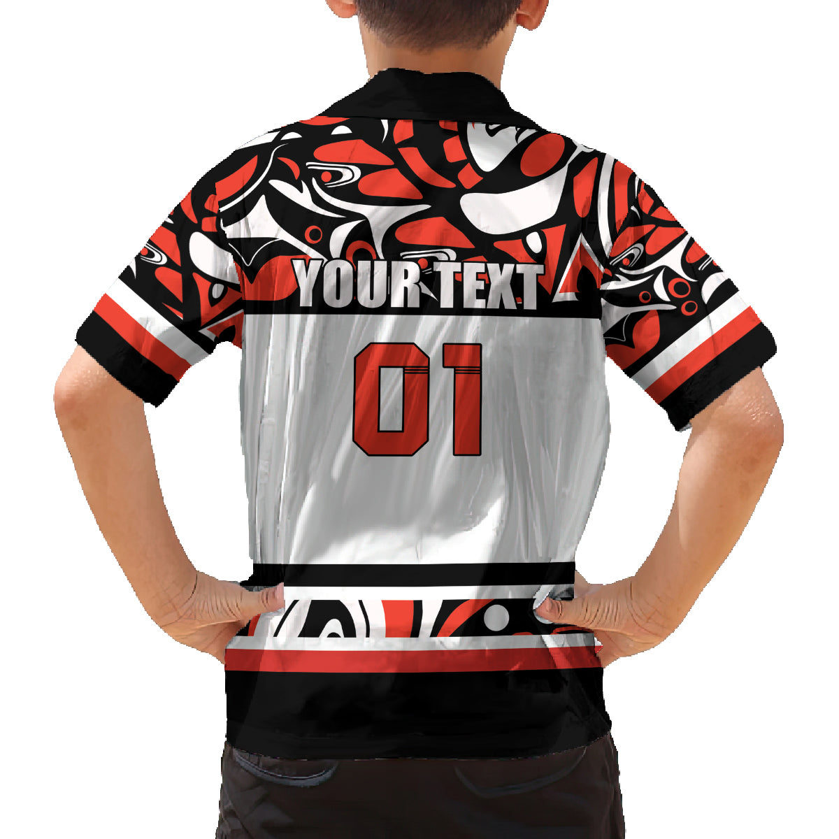 Canada Hockey 2024 Family Matching Off Shoulder Short Dress and Hawaiian Shirt Haida Maple Leaf - Wonder Print Shop