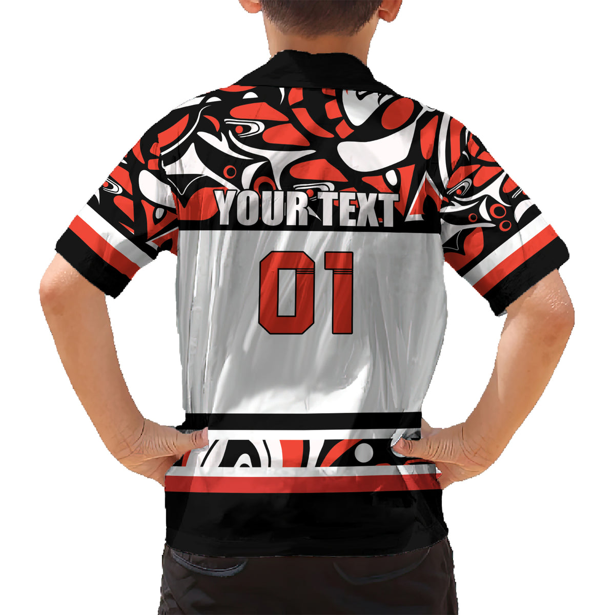 Canada Hockey 2024 Family Matching Short Sleeve Bodycon Dress and Hawaiian Shirt Haida Maple Leaf - Wonder Print Shop