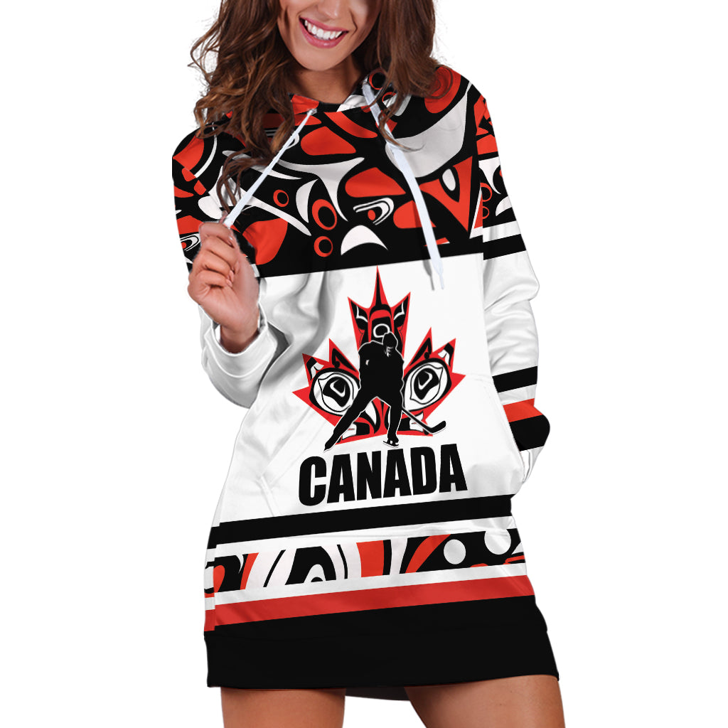Canada Hockey 2024 Hoodie Dress Haida Maple Leaf