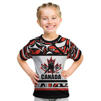 Canada Hockey 2024 Kid T Shirt Haida Maple Leaf - Wonder Print Shop