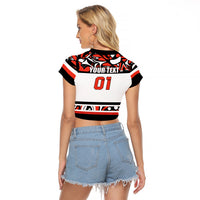 Canada Hockey 2024 Raglan Cropped T Shirt Haida Maple Leaf - Wonder Print Shop