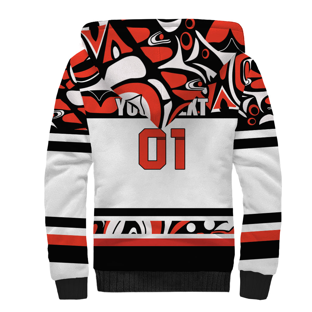Canada Hockey 2024 Sherpa Hoodie Haida Maple Leaf - Wonder Print Shop