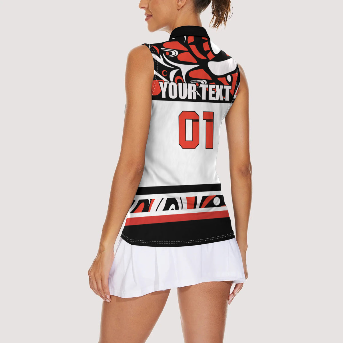 Canada Hockey 2024 Women Sleeveless Polo Shirt Haida Maple Leaf - Wonder Print Shop