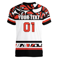 Canada Hockey 2024 Women V-Neck T-Shirt Haida Maple Leaf - Wonder Print Shop