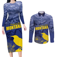 National Montana Day 2024 Couples Matching Long Sleeve Bodycon Dress and Long Sleeve Button Shirt The Treasure State - Wonder Print Shop