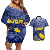 National Montana Day 2024 Couples Matching Off Shoulder Short Dress and Hawaiian Shirt The Treasure State - Wonder Print Shop