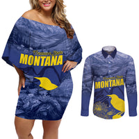 National Montana Day 2024 Couples Matching Off Shoulder Short Dress and Long Sleeve Button Shirt The Treasure State - Wonder Print Shop
